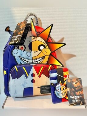 Loungefly FNAF Sun & Moon Security Breach Backpack & Wallet Set BNWT